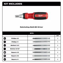 Milwaukee 9-in-1 Square Drive Ratcheting Multi-Bit Screwdriver with Power Groove Bits thumbnail 3