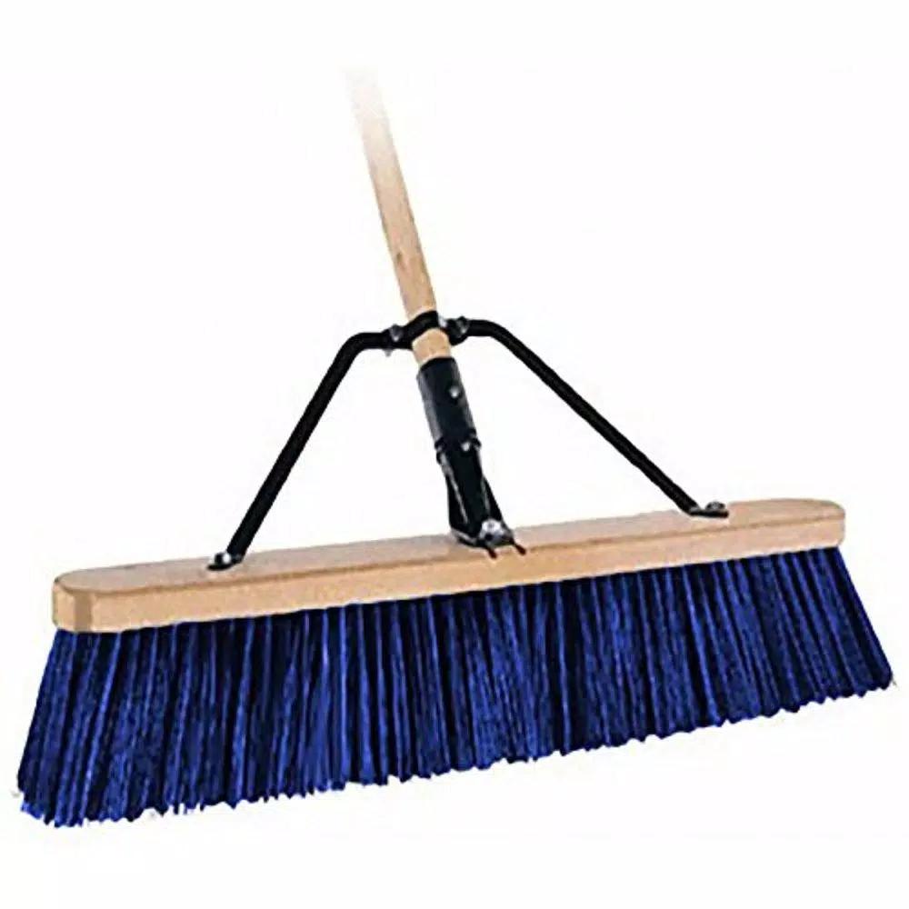Bon Tool 24 in. Stiff Bristle Paver Push Broom with 5 ft. Wood Handle