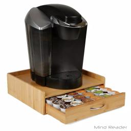 Mind Reader 32-Capacity Bamboo Brown K-Cup Storage Drawer with Lip Panel for Keurig thumbnail 1