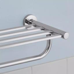 Glacier Bay Modern 21 in. Wall Mount Towel Rack with Shelf and Bar in Chrome thumbnail 5