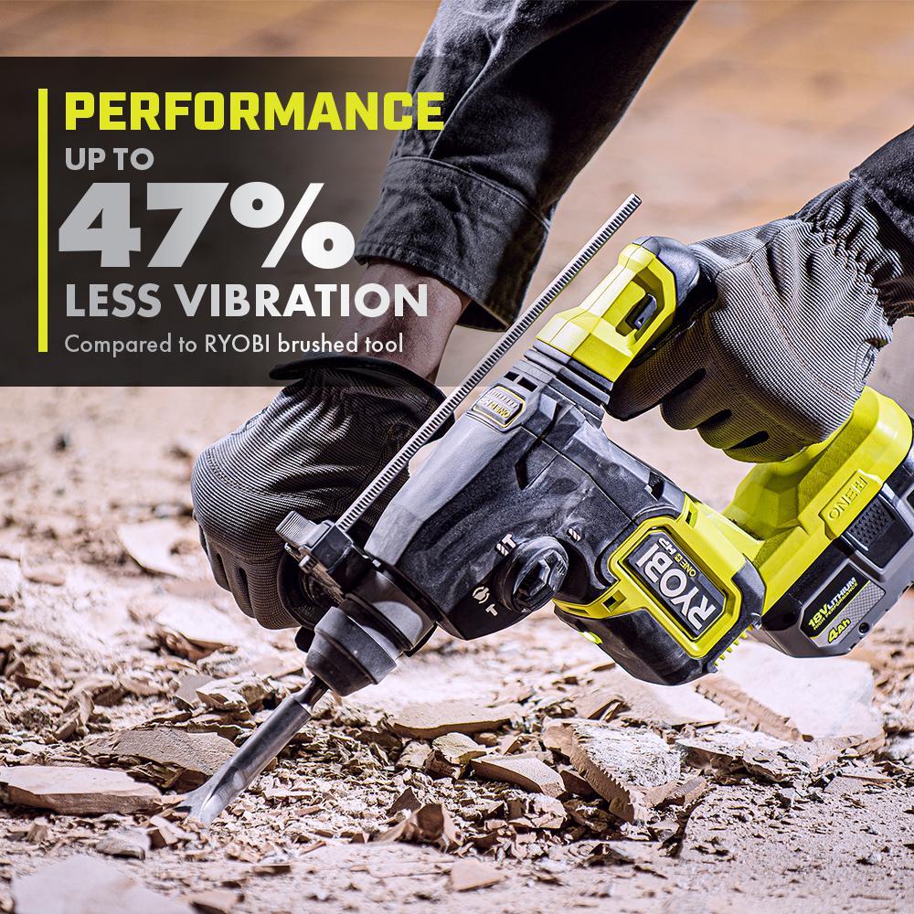 RYOBI 18V ONE+ HP Brushless 1 in. SDS-Plus Cordless Rotary Hammer Drill (Tool Only)