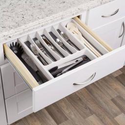 Real Solutions for Real Life Expandable White Plastic Utility Drawer Organizer Tray with 8 Compartments thumbnail 3