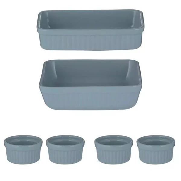 Mason Cash Classic 6-Piece Blue Stoneware Bakeware Set