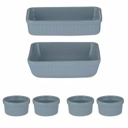 Mason Cash Classic 6-Piece Blue Stoneware Bakeware Set thumbnail 1