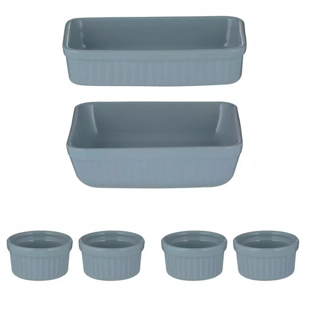 Mason Cash Classic 6-Piece Blue Stoneware Bakeware Set