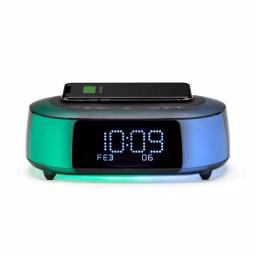 iHome TIMEBOOST GLOW Color Changing Bluetooth Alarm Clock Speaker with Qi Wireless Charging thumbnail 10