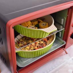 MALACASA 2-Piece Oval Green Porcelain Bakeware Set, 12.75 in. and 14.5 in. Ceramic Baking Pans thumbnail 8
