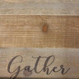 Stratton Home Decor "Gather" Wood Tray - Distressed Farmhouse Style with Metal Handles thumbnail 3