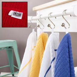 Lavish Home 8-Piece Waffle Weave Cotton Kitchen Towel Set, Multi-Color Striped and Solid thumbnail 4