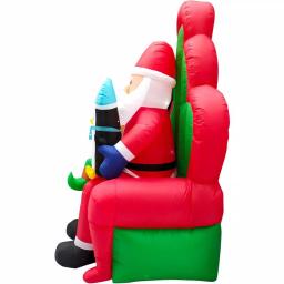 Fraser Hill Farm 10 ft. Pre-Lit Santa, Elf and Penguin Christmas Inflatable thumbnail 7