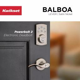 Kwikset Balboa Satin Nickel Exterior Entry Door Lever thumbnail 3