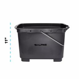 Alpine Industries 19.5 Qt. Divided Plastic Cleaning Caddy with Metal Handle, Gray thumbnail 5