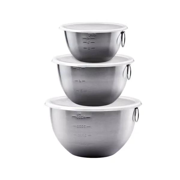 Tovolo 3-Piece Stainless Steel Mixing Bowl Set with Tight-Seal Lids