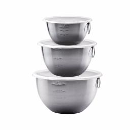 Tovolo 3-Piece Stainless Steel Mixing Bowl Set with Tight-Seal Lids thumbnail 1