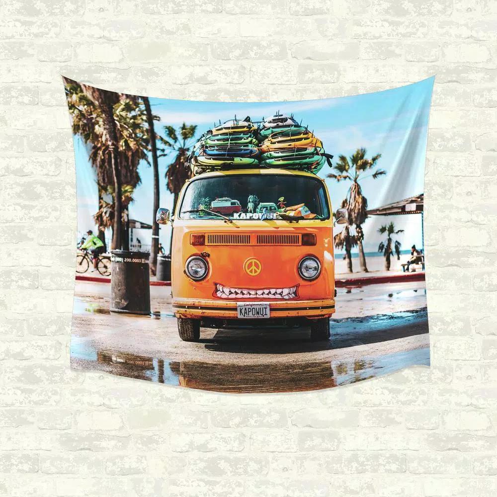 RoomMates Surf Van Large Wall Tapestry - Orange Beach & Nautical Decor
