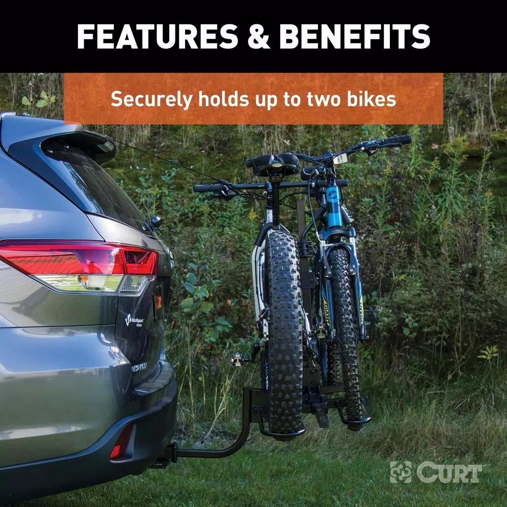 CURT 2-Bike Tray-Style Hitch-Mounted Bike Rack, 1-1/4" or 2" Receiver