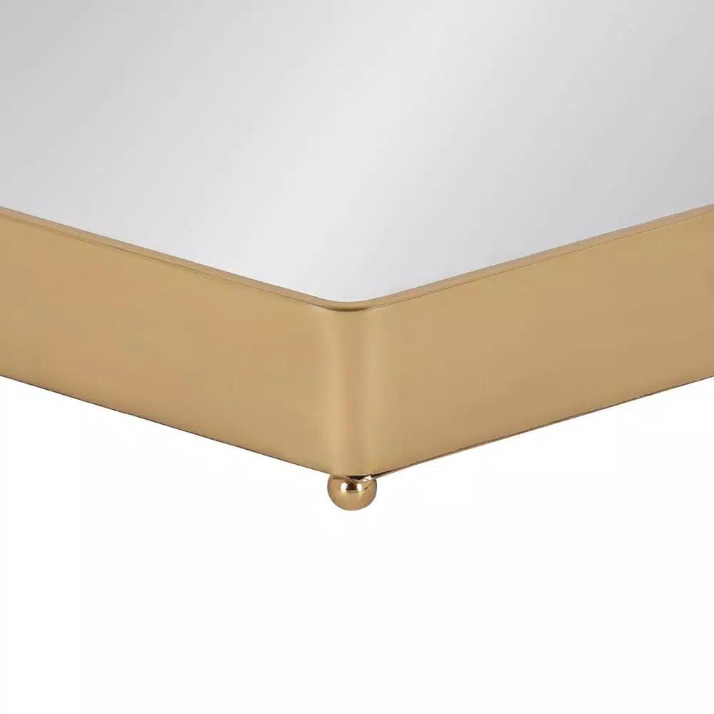 Kate and Laurel Joelyn Gold Metal Decorative Trays, Mid-Century Modern Glam Nesting Set