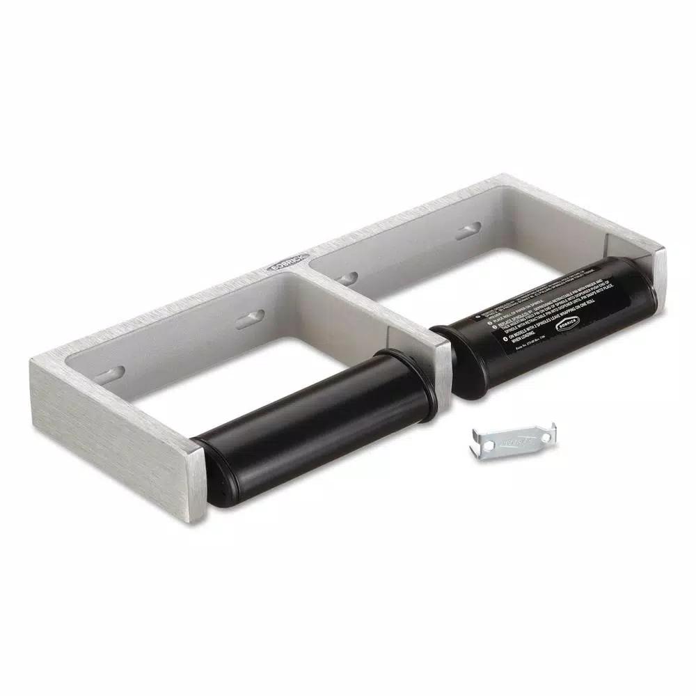 BOBRICK Classic Series Cast Aluminum Toilet Tissue Dispenser for Two Rolls, Satin Finish
