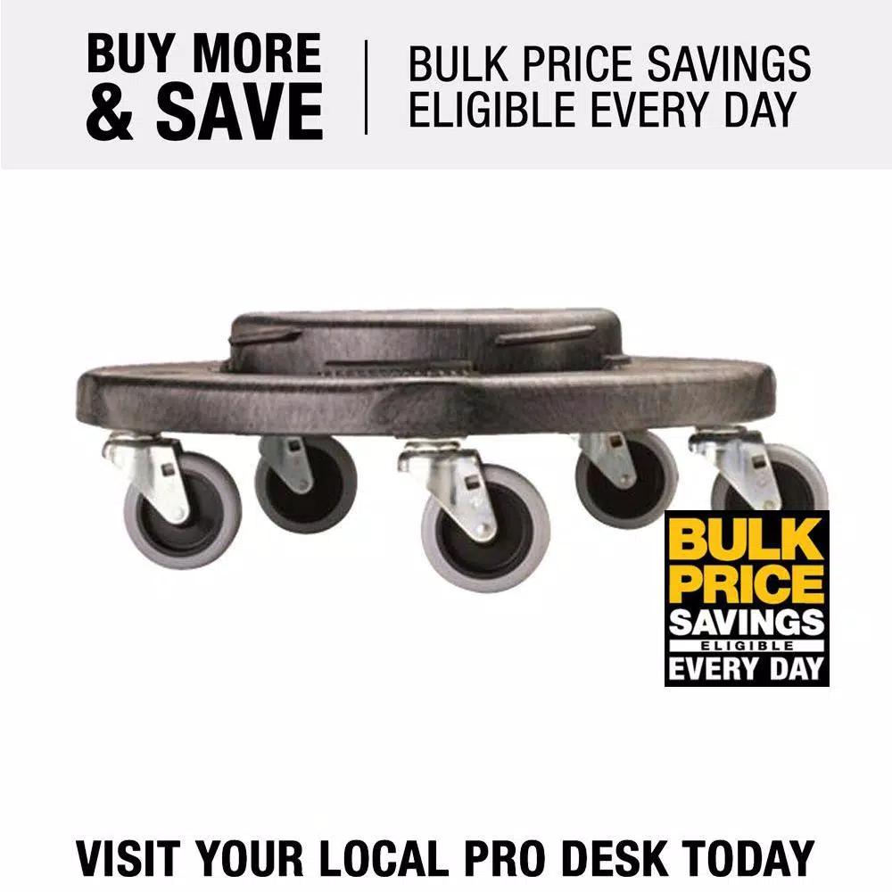 Rubbermaid Commercial Products Rubbermaid Commercial BRUTE Trash Can Dolly, Heavy-Duty with 5 Casters