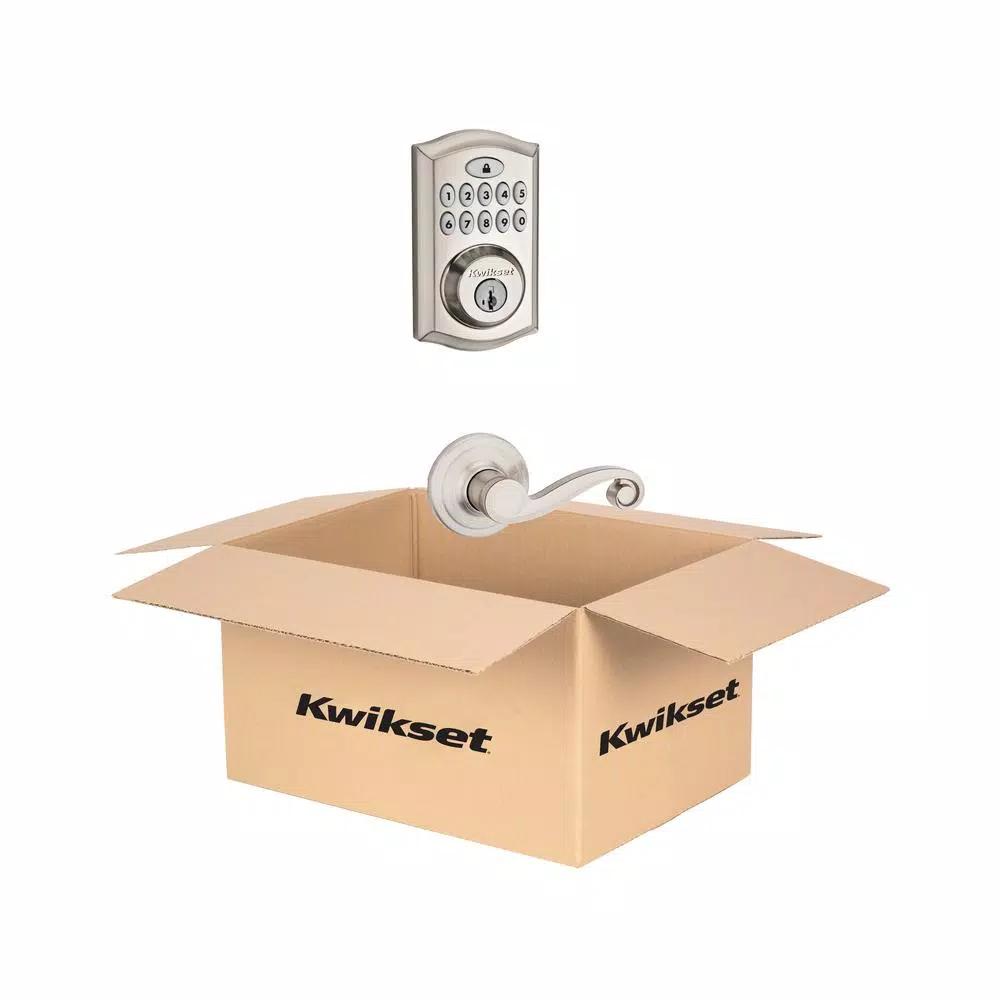 Kwikset SmartCode Satin Nickel Single Cylinder Electronic Deadbolt with SmartKey Security and Lido Lever
