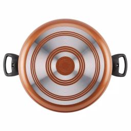 Farberware 10.5 qt. Aluminum Nonstick Stock Pot with Glass Lid, Copper thumbnail 3