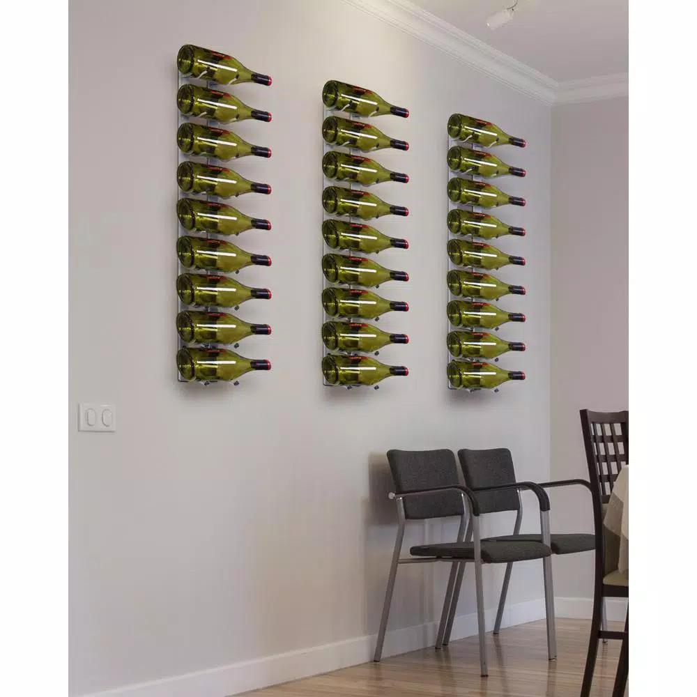 Epicureanist 9-Bottle Stainless Metal Wall-Mount Wine Rack