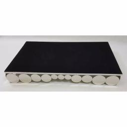 Elegance 19 x 11.5 in. Rectangular Mirror Serving Tray with Chrome Steel Frame thumbnail 4