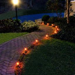 LUMABASE Flickering Orange Electric Pathway Lights, 10-Count Halloween Outdoor Decor thumbnail 4