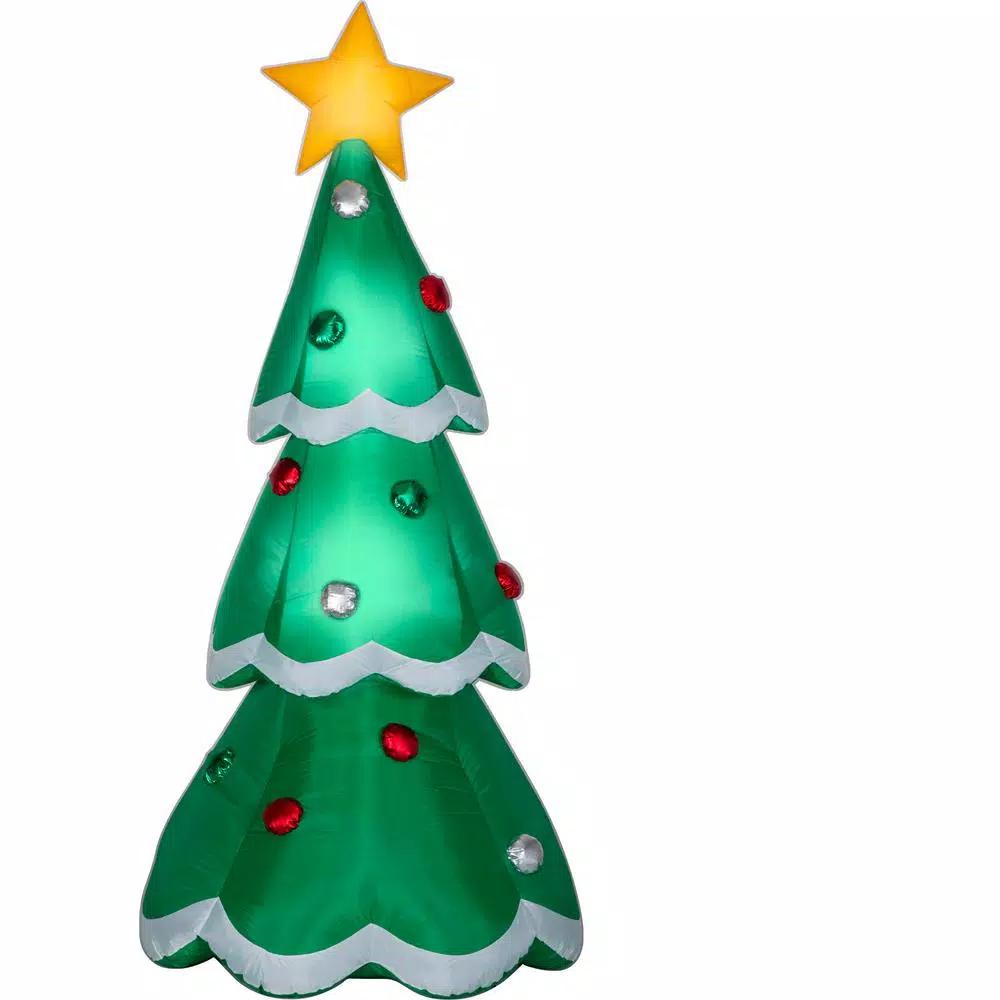 Gemmy 7 ft. Airblown Inflatable Christmas Tree with Metallic Ornaments and LED Lights