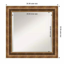 Amanti Art Manhattan Bronze 25.38 in. x 25.38 in. Square Wood Framed Bathroom Vanity Mirror thumbnail 5