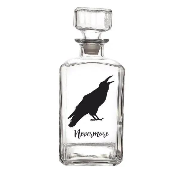 Cathy's Concepts Halloween Raven 34 oz. Glass Decanter with Square Topper, 9 in. H
