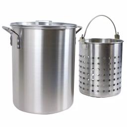 Chard 30 Qt. Aluminum Stock Pot with Strainer Basket and Vented Cover thumbnail 3