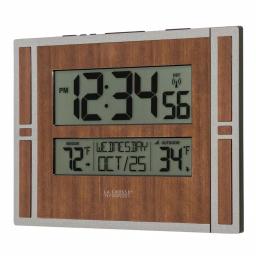 La Crosse Technology Atomic Digital Wall Clock with Wireless Outdoor Temperature Sensor and Daylight Saving Time thumbnail 2