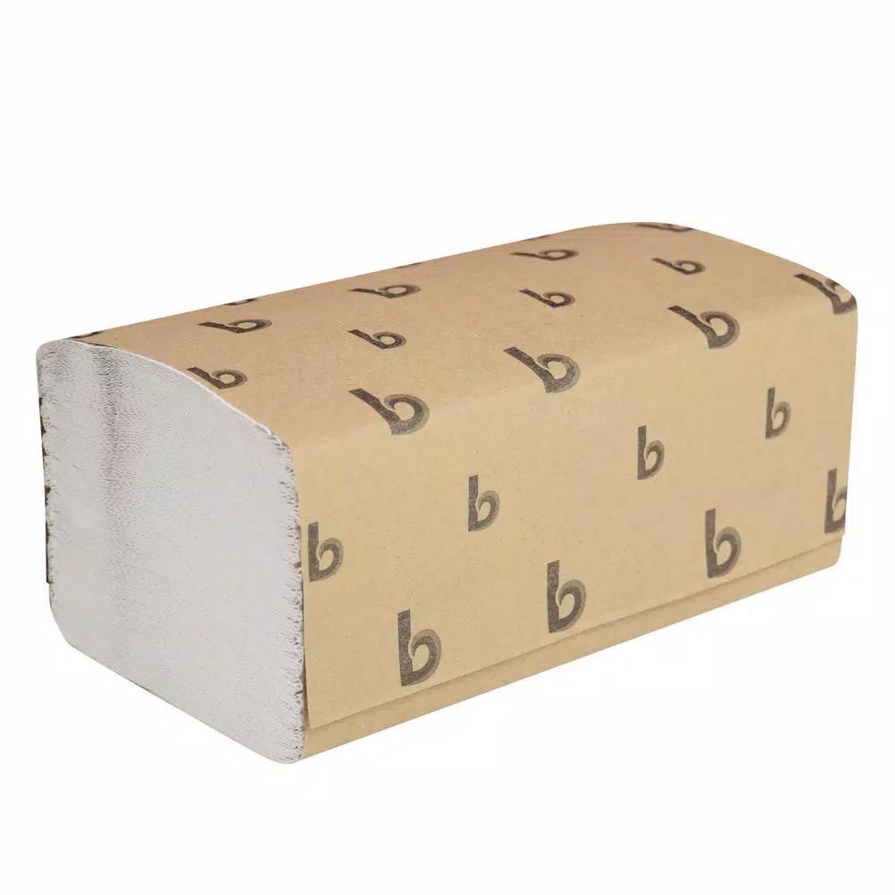 Boardwalk Single-Fold White Paper Towels, 9 x 9.45 in, 4000 Count Case
