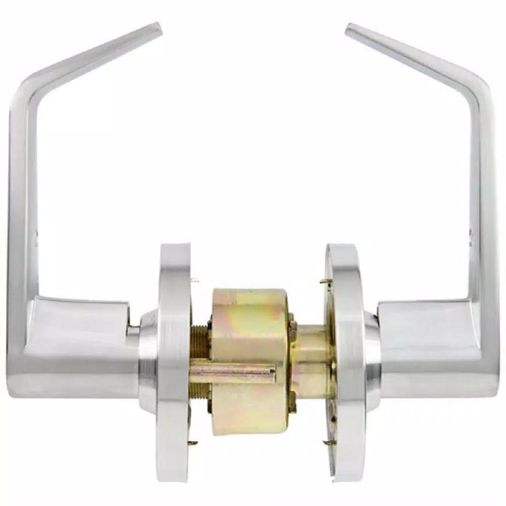 Universal Hardware Commercial Heavy Duty Storeroom Door Lever, Satin Chrome, 2-3/4 in. Backset