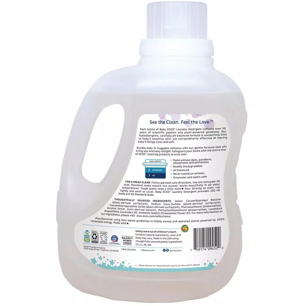 ECOS Baby Disney Lavender and Chamomile Liquid Laundry Detergent, 100 oz.