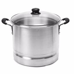 IMUSA 20 Qt. Aluminum Stovetop Steamer Set with Tempered Glass Lid thumbnail 1