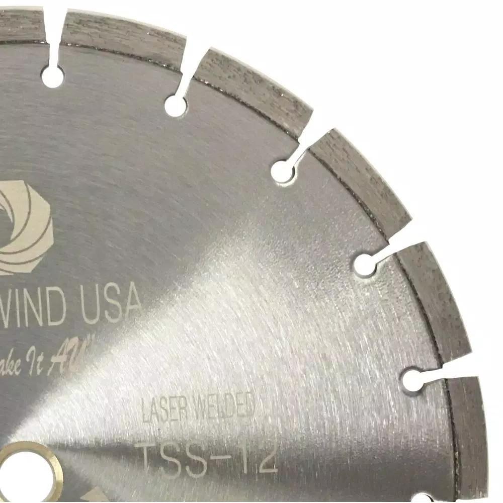 Whirlwind USA 12 in. Segmented Laser Welded Diamond Blade for Concrete, Stone, and Masonry
