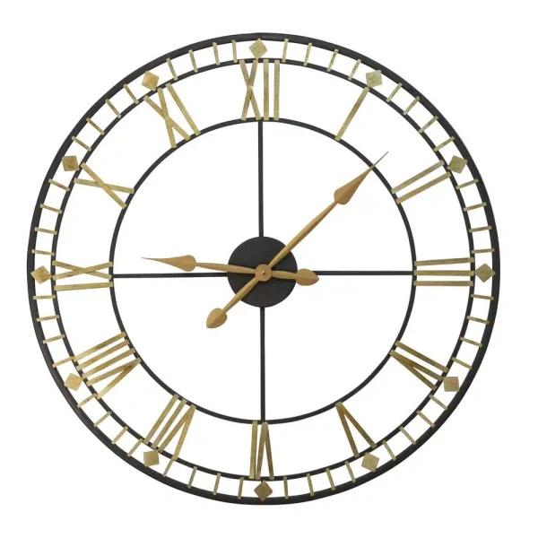 Stratton Home Decor Austin 31.5" Oversized Industrial Wall Clock - Black and Gold