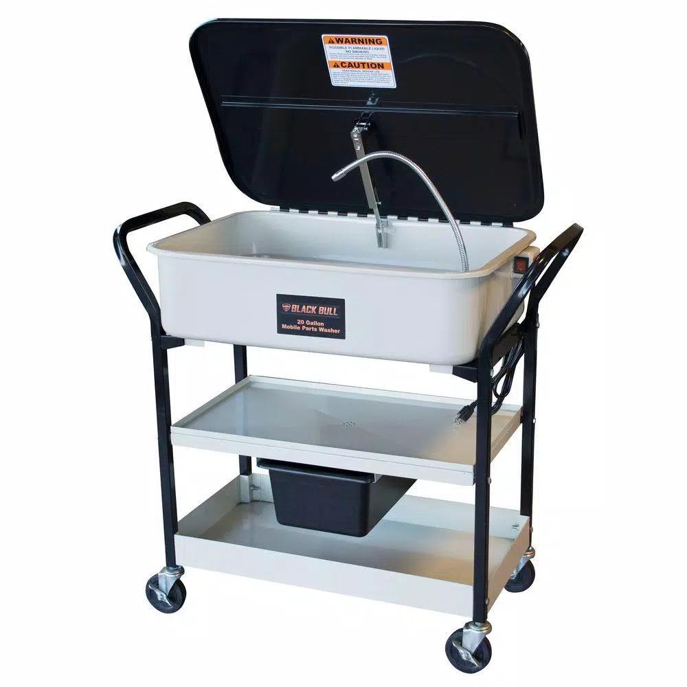 BLACK BULL 20 Gal. Mobile Parts Washer with 120V Pump