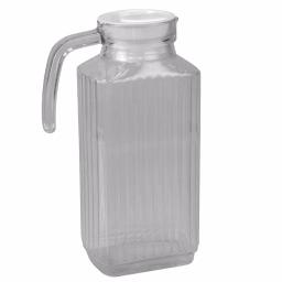 Unbranded Embellished 60.8 fl. oz. Clear Plastic Pitcher with No-Mess Pour Spout and Ergonomic Grip Handle thumbnail 1