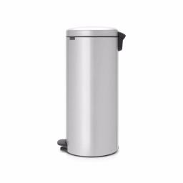 Brabantia 8 Gal. Metallic Gray Steel Step-On Trash Can with Soft-Close Lid thumbnail 3