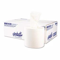 Windsoft Center-Flow Perforated Paper Towel Rolls, 2-Ply White, 8 x 13.5 in (6 Rolls per Carton) thumbnail 2