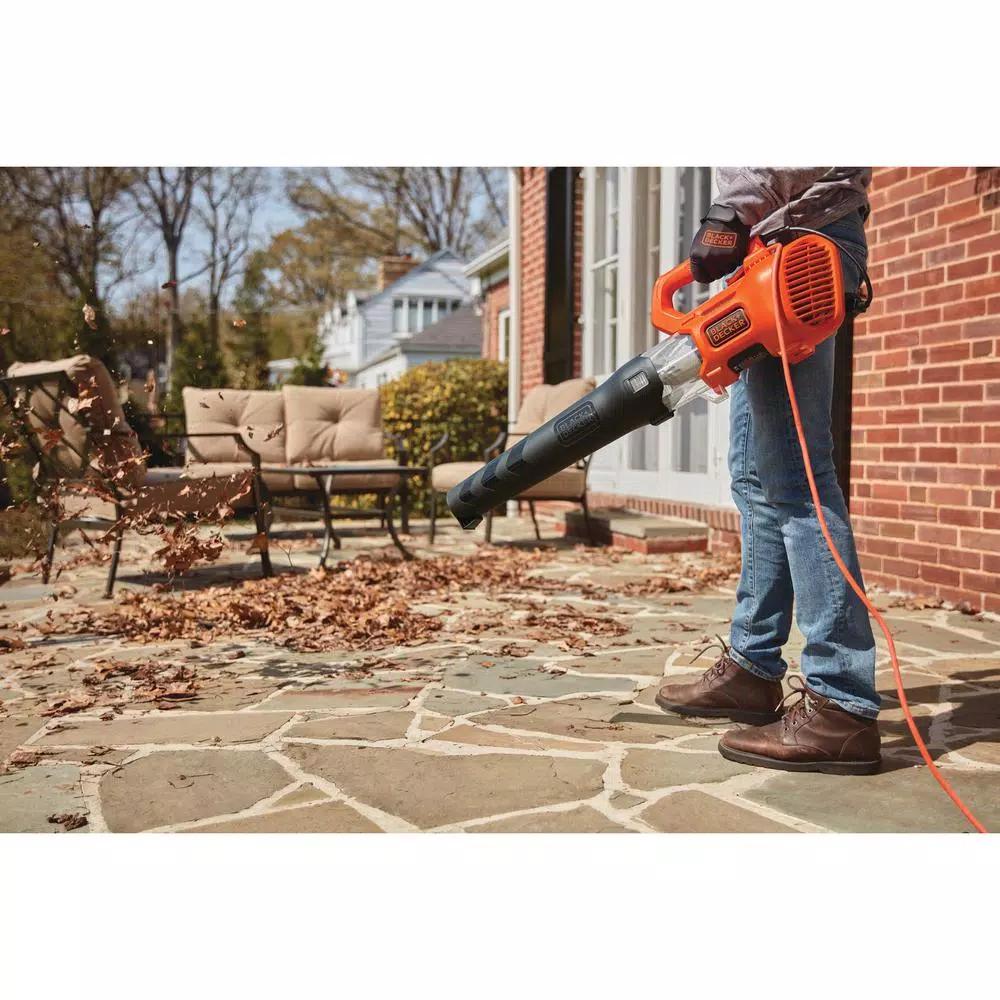 BLACK+DECKER 9 Amp Corded Electric Axial Handheld Leaf Blower, 450 CFM, 140 MPH