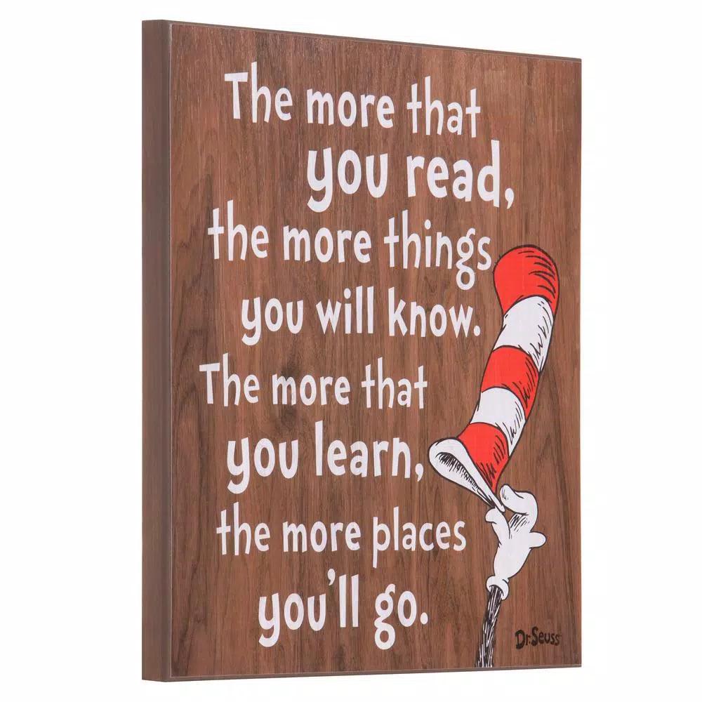 Pinnacle Patton Wall Decor Dr. Seuss The Cat in the Hat 18 in. Wood Decorative Wall Art Sign