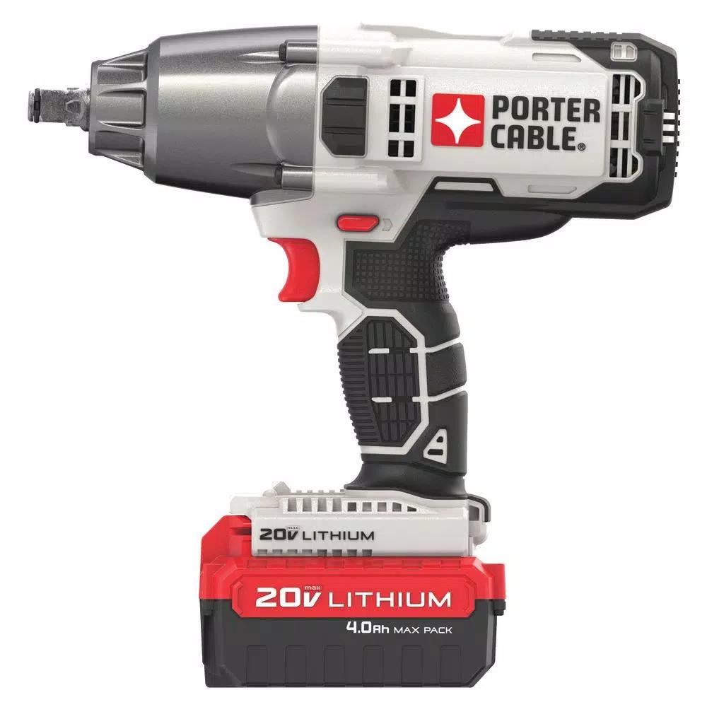 Porter-Cable 20V MAX Cordless 1/2 in. Hog Ring Impact Wrench with 4.0 Ah Lithium-Ion Battery