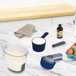 Spectrum Tovolo Magnetic Nested Measuring Cup and Spoon Set, BPA-Free Plastic, Blue thumbnail 3