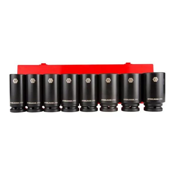Steelman PRO 79285 3/4 in. Drive 6-Point SAE Deep Impact Socket Set, 8-Piece