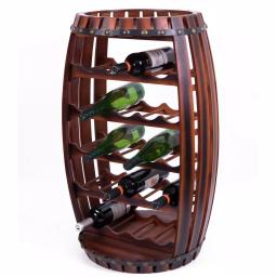 Vintiquewise Rustic Barrel Shaped Wooden Wine Rack - Holds 23 Bottles thumbnail 7