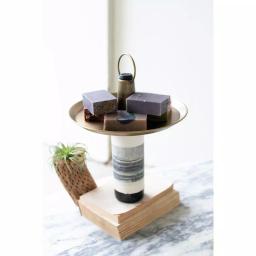 Unbranded Brass Finish Bottle Topper Serving Tray - 10 in. Round Metal Decor thumbnail 2